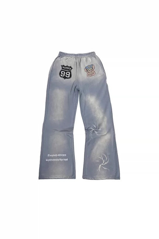 Vcatecx 410GSM Heavyweight Micro-Flare Sweatpants - Vintage Wash