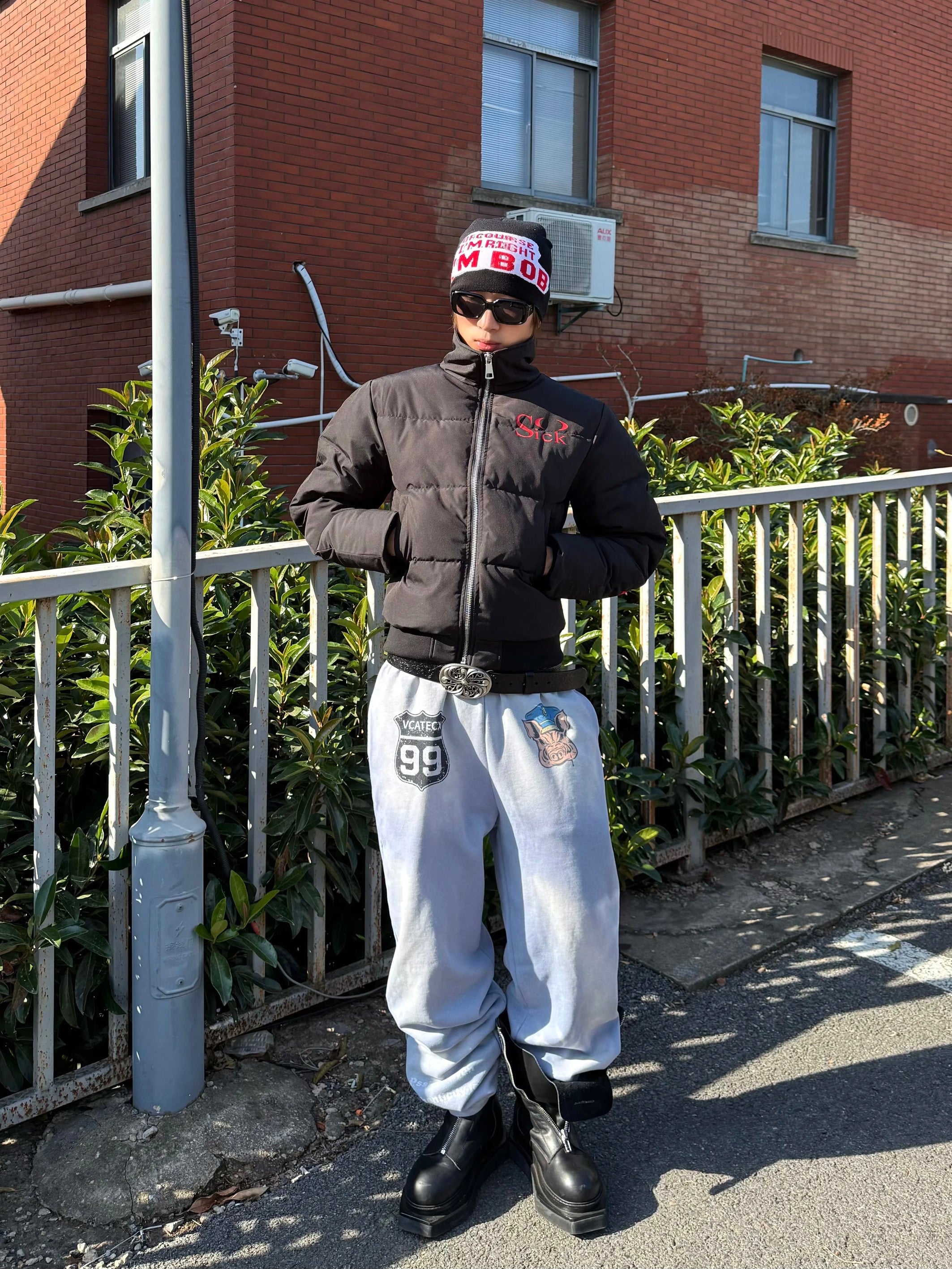 Vcatecx 410GSM Heavyweight Micro-Flare Sweatpants - Vintage Wash