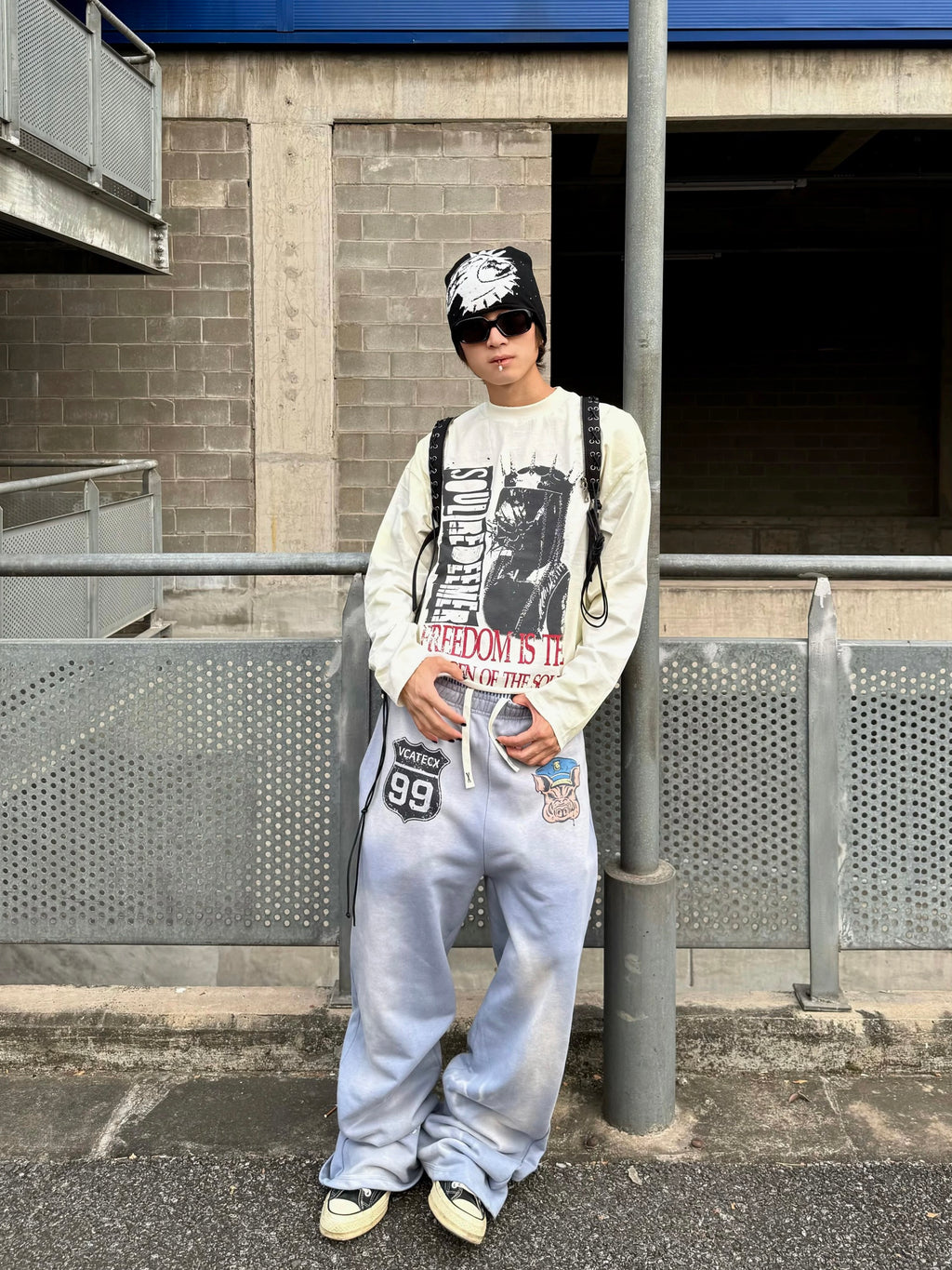 Vcatecx 410GSM Heavyweight Micro-Flare Sweatpants - Vintage Wash