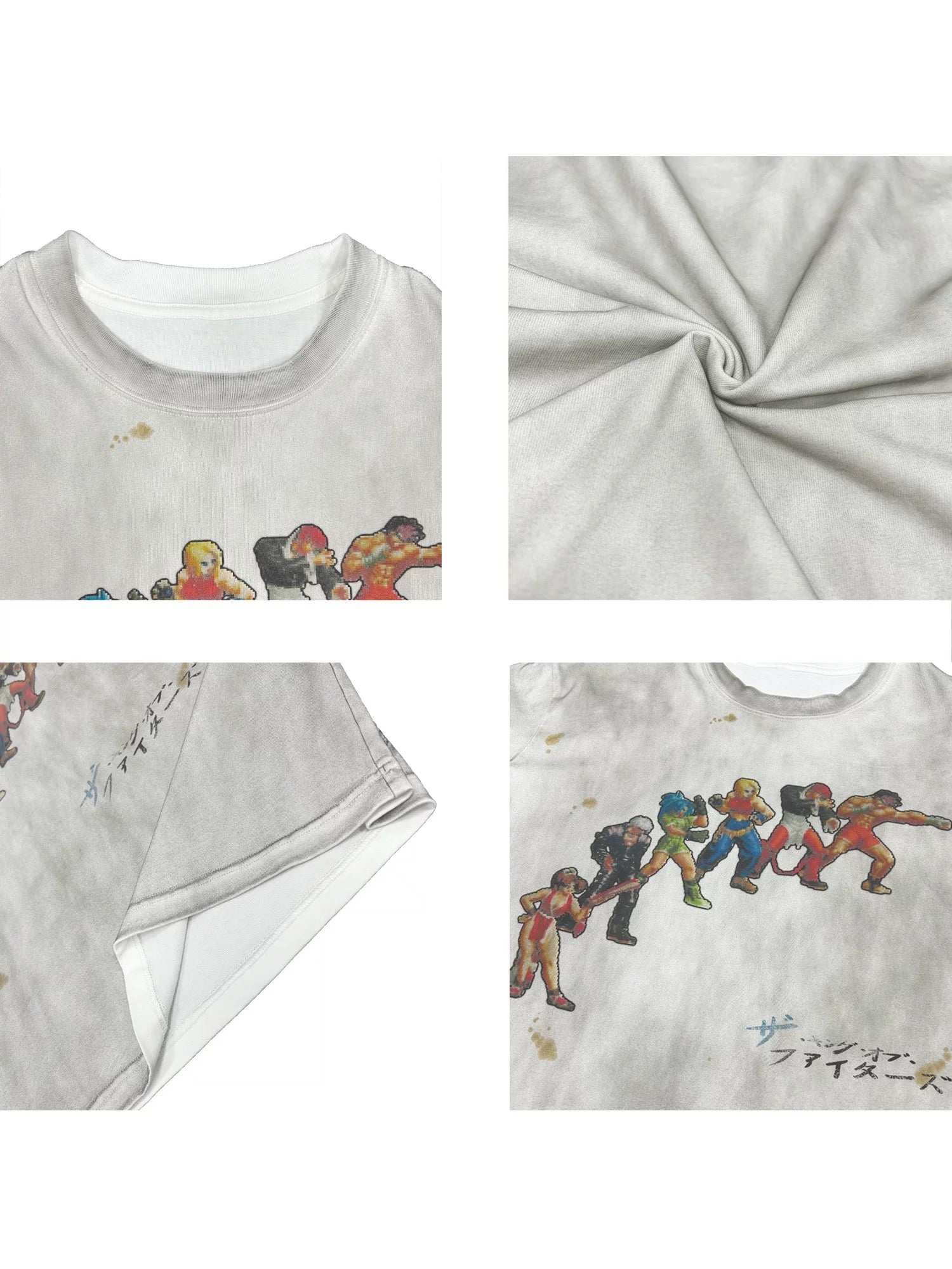 WANNA LAB SS25 Vintage Distressed Graphic Tee - Brushed Cotton / Sun-Faded Black