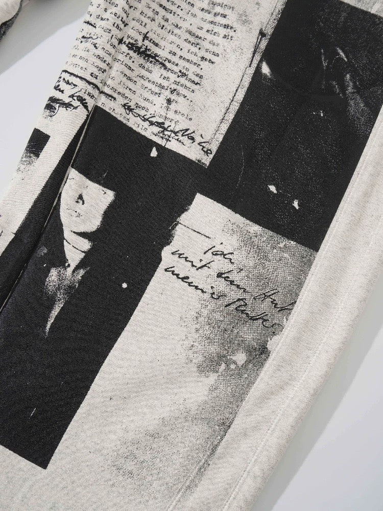 SMILEANDSAD Remake Curved-Leg Sweatpants - Hand-Scorched  Deconstructed