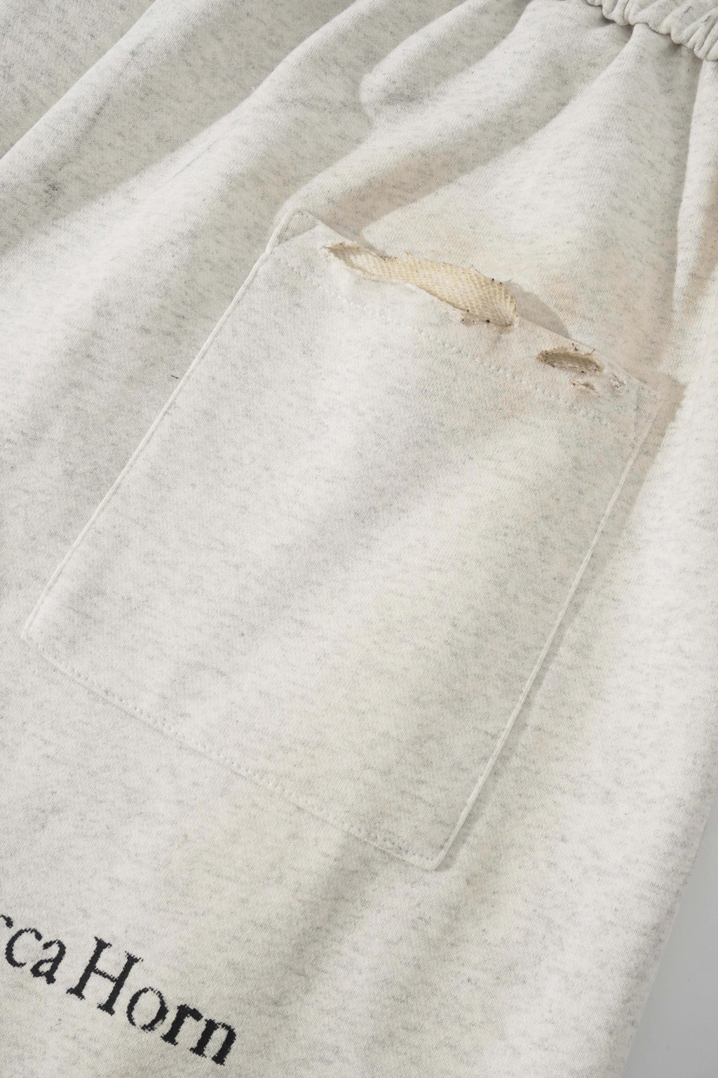 SMILEANDSAD Remake Curved-Leg Sweatpants - Hand-Scorched  Deconstructed